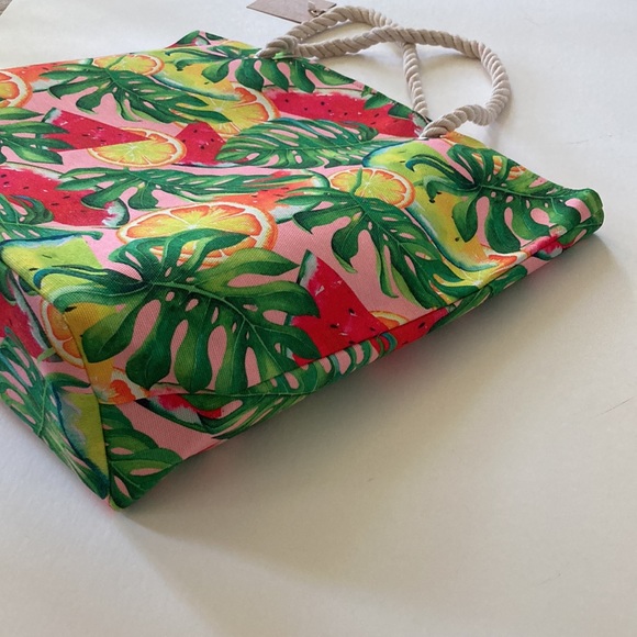 Jumbo Multi Color Tropical Fruit Beach Tote - Picture 6 of 11